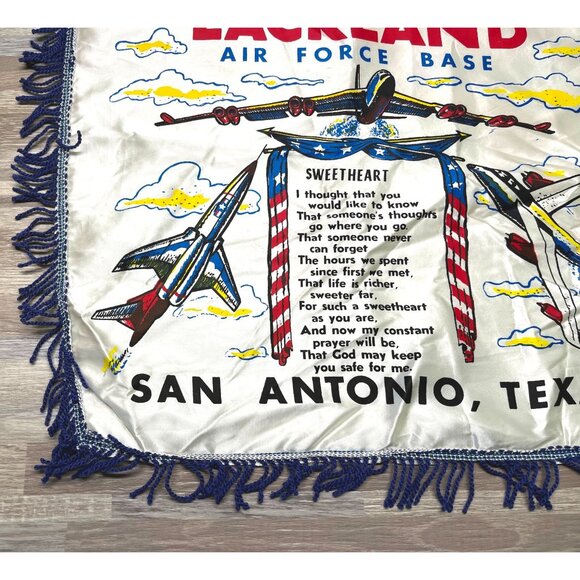Vintage Lackland Air Force Base Pillow Cover Sweetheart Poem San Antonio TX - Picture 5 of 10